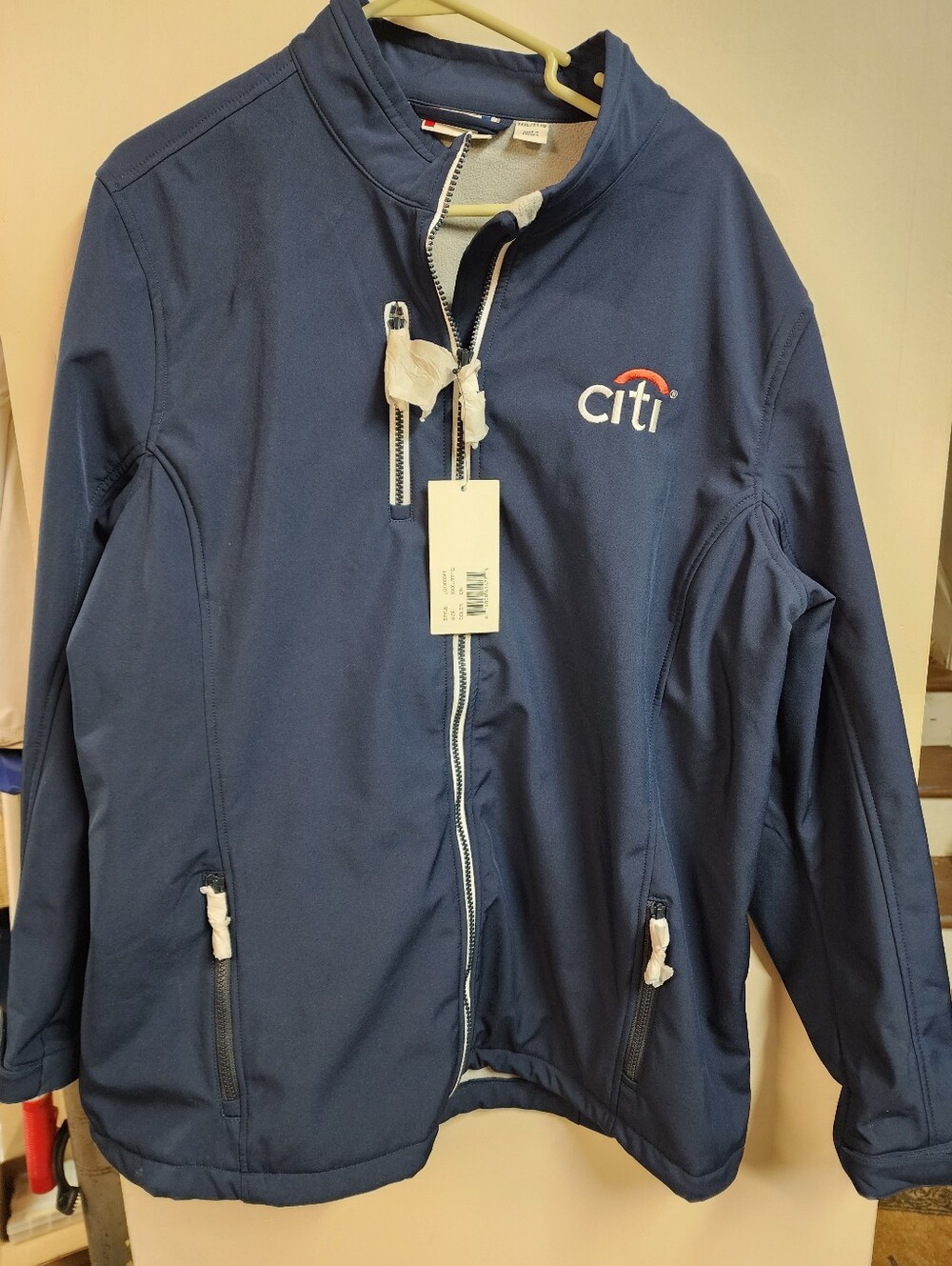 Cliq< Soft Shell Zip Jackey Navy Blue Citi Banl Xxl